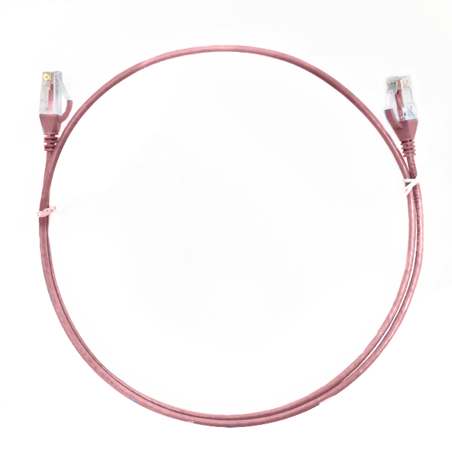 0.75m CAT6 Ultra Thin LSZH Ethernet Network Cable | Pink