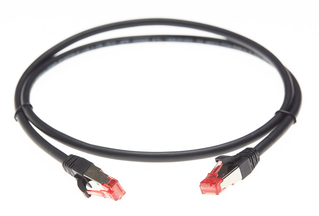 1m CAT6A S/FTP LSZH Ethernet Network Cable | Black