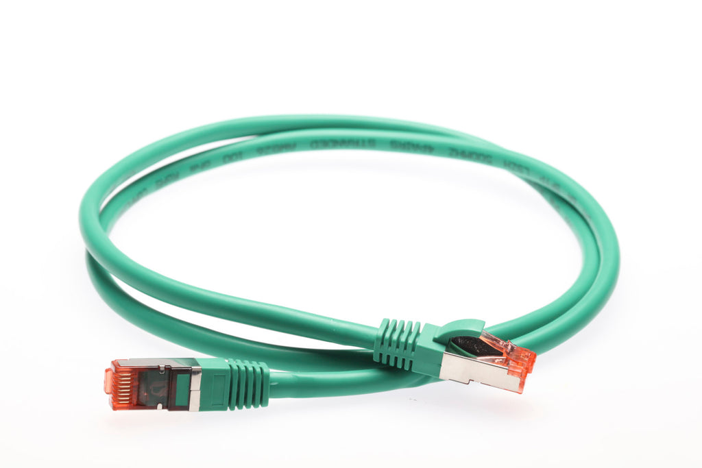 0.25m CAT6A S/FTP LSZH Ethernet Network Cable | Green