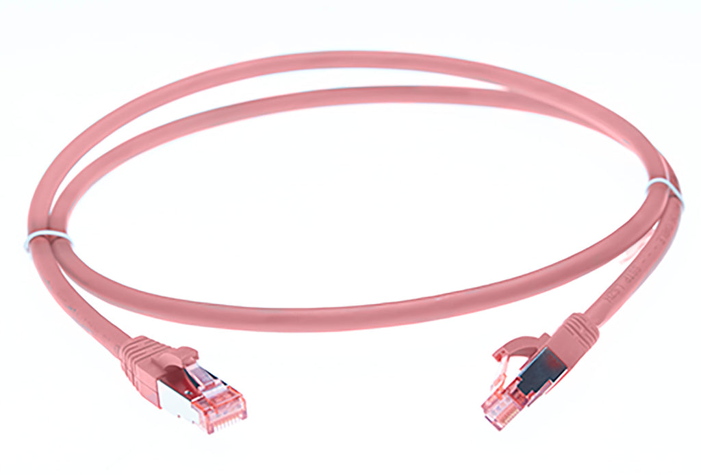 0.5m CAT6A S/FTP LSZH Ethernet Network Cable | Pink