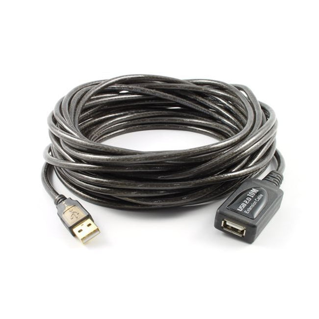 20M USB 2.0 AM-AF Active Extension Cable Black