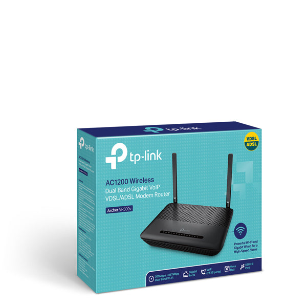 TP-Link Archer VR500v AC1200 Wireless Dual Band Gigabit VoIP VDSL/ADSL Modem Router