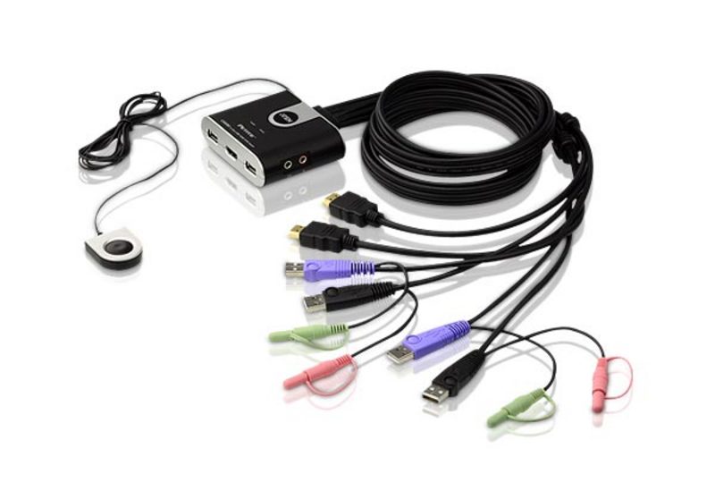 Aten CS692 2-Port USB HDMI/Audio Cable KVM Switch with Remote Port Selector