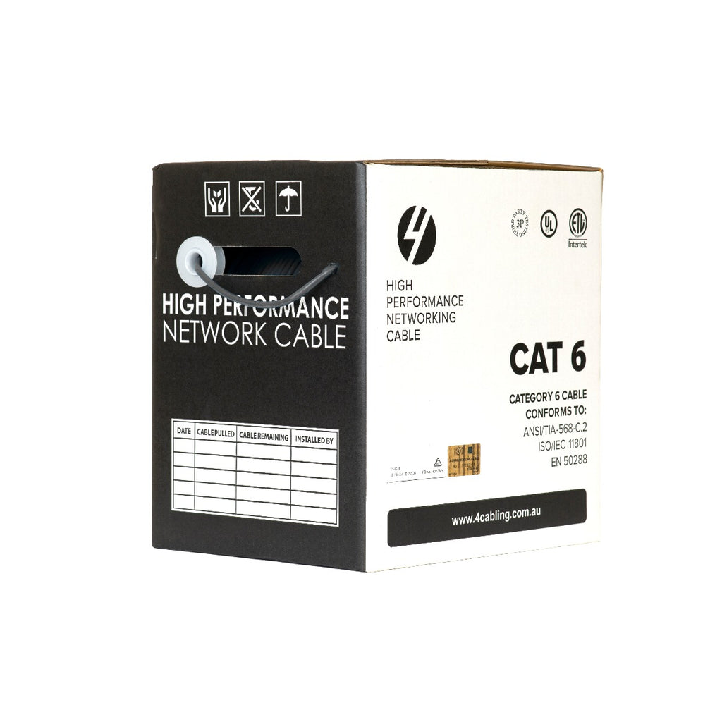 CAT6 Ethernet Cable Reel Box UTP LAN Cable w/ Solid Conductor| 305m Grey