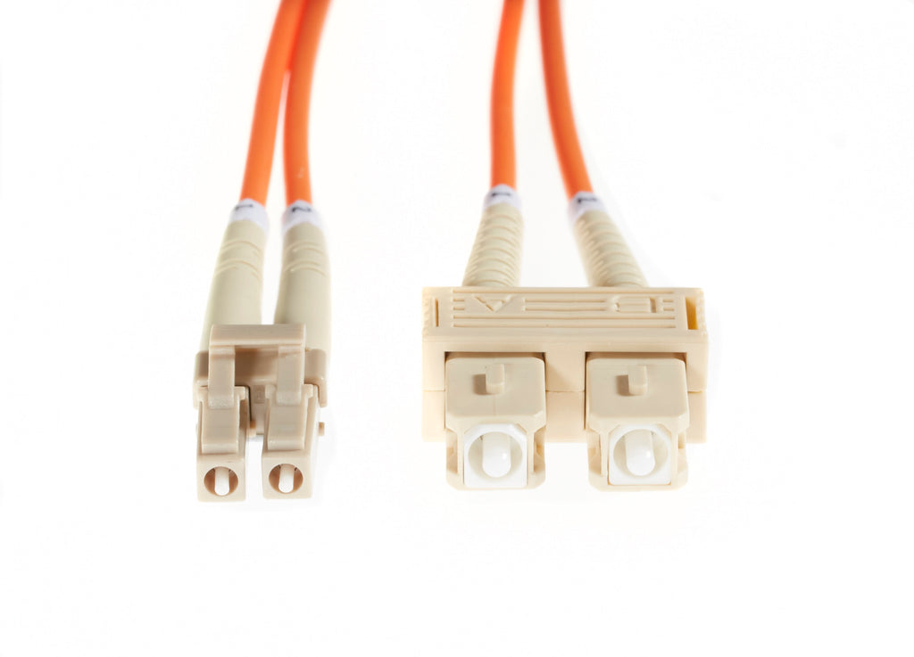15m LC-SC OM1 Multimode Fibre Optic Cable: Orange