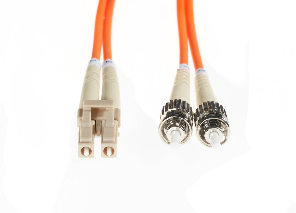 10m LC-ST OM1 Multimode Fibre Optic Cable: Orange