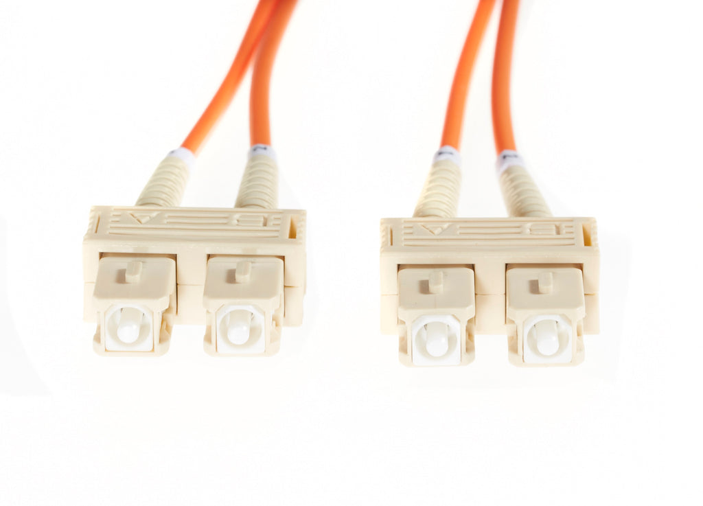 2m SC-SC OM1 Multimode Fibre Optic Cable: Orange