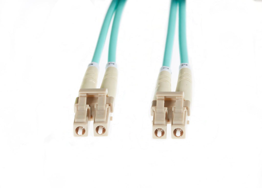 20m LC-LC OM3 Multimode Fibre Optic Cable: Aqua