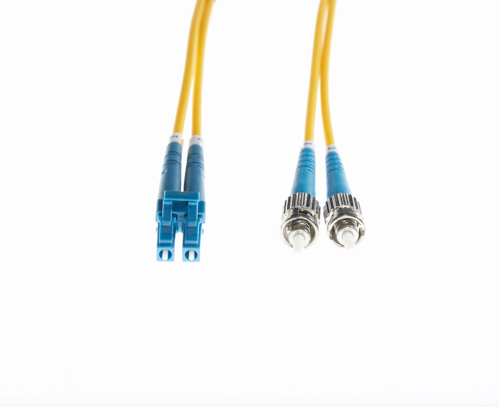 10m LC-ST OS1 / OS2 Singlemode Fibre Optic Cable: Yellow