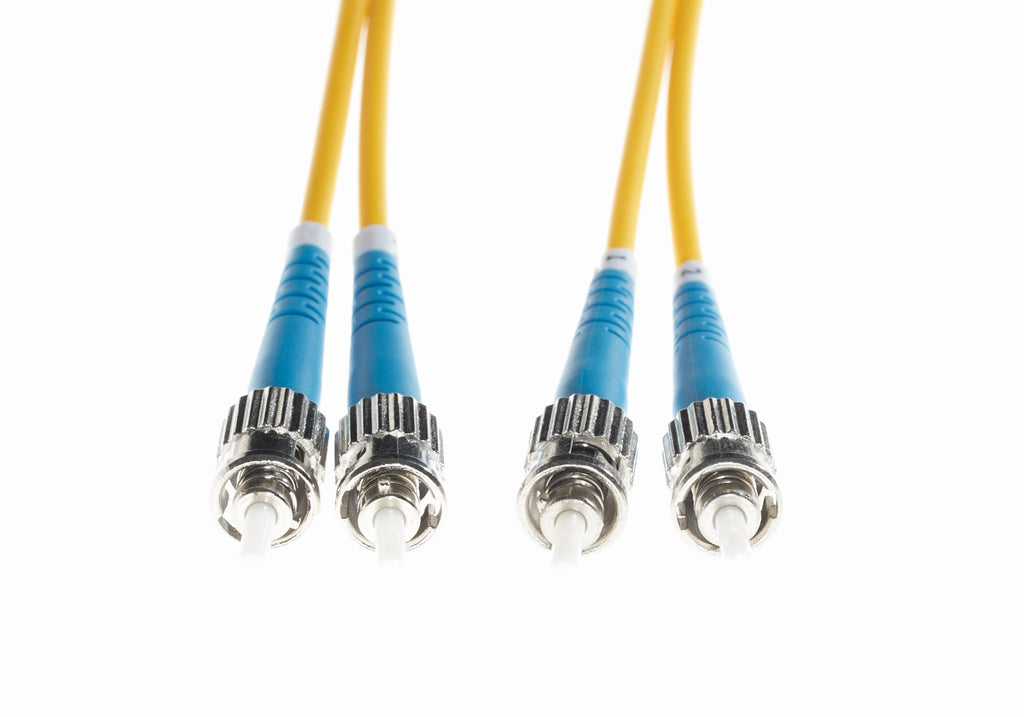 1m ST-ST OS1 / OS2 Singlemode Fibre Optic Cable : Yellow