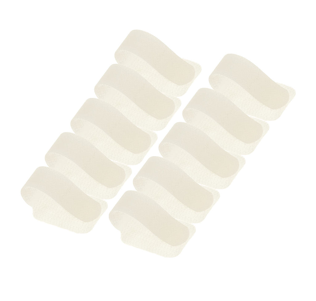 4Cabling Self Adhesive Hook & Loop Cable Holders. White. Pack of 10