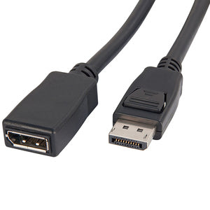 15cm DisplayPort Male to DisplayPort Female Adaptor: Black