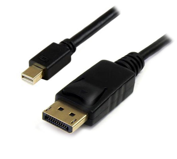 1m Mini DisplayPort Male to DisplayPort Male Cable: Black