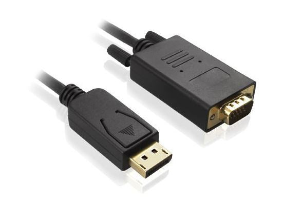 2m DisplayPort Male to VGA Male Cable: Black