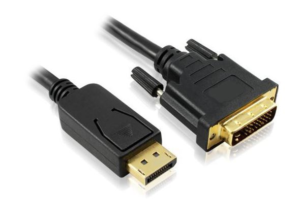1m DisplayPort Male to DVI-D Male Cable: Black
