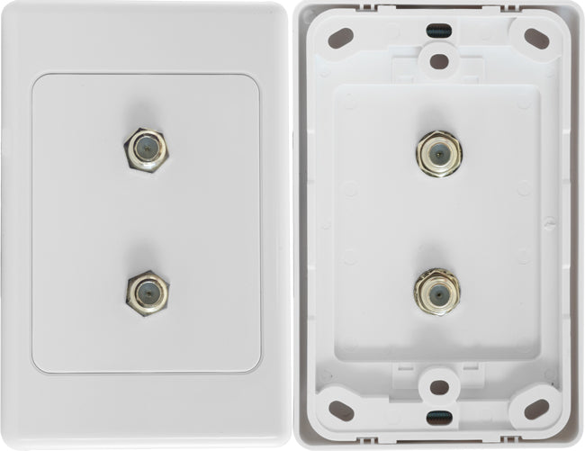 Double F-Type Coaxial Wall Plate