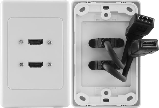 Double HDMI® Wall Plate with Dongle