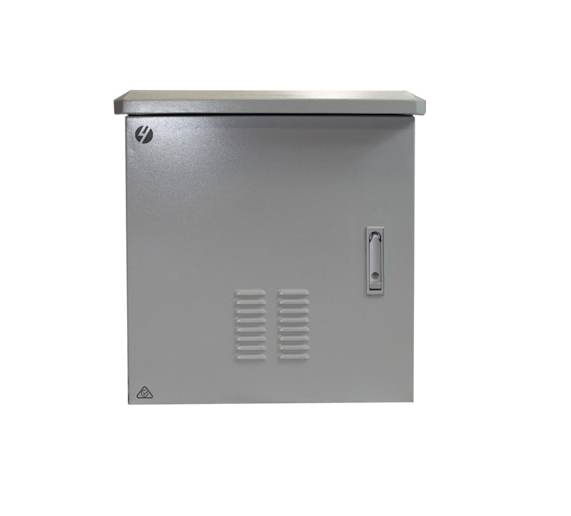 4Cabling 12RU 600mm Wide x 600mm Deep Grey Outdoor Wall Mount Ventilated Cabinet | IP45