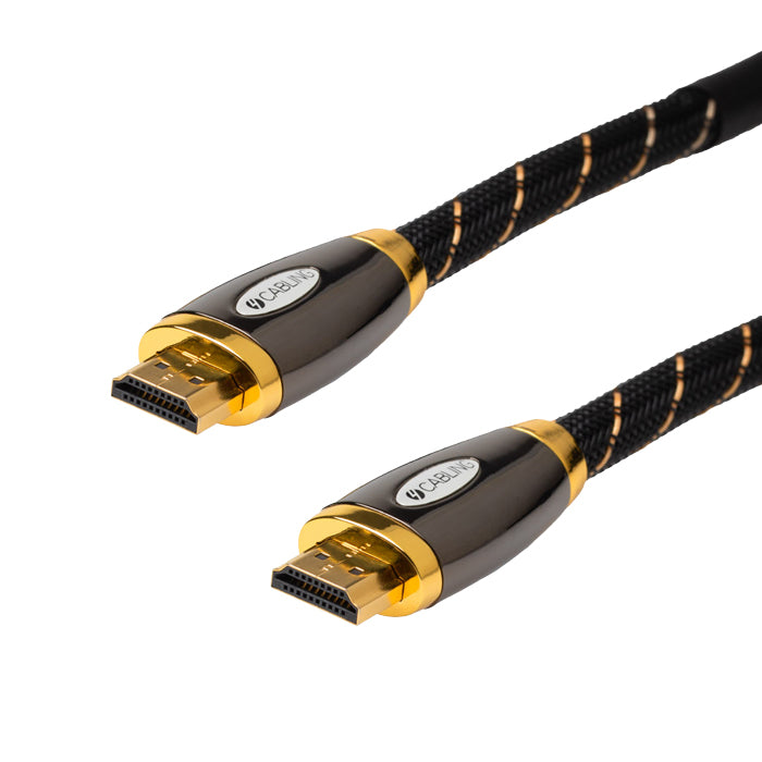 1m DELUXE Premium High Speed HDMI® cable with Ethernet Supports 4K@60Hz as specified in HDMI 2.0 | Black Mesh