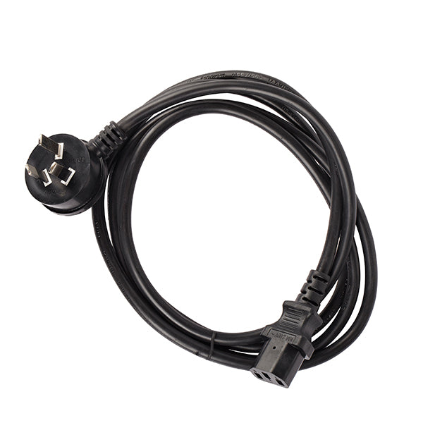 2m IEC Right Angle Mains with C13 Power Cable | Black