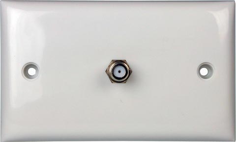 Wall plate with Single F-Type Connector