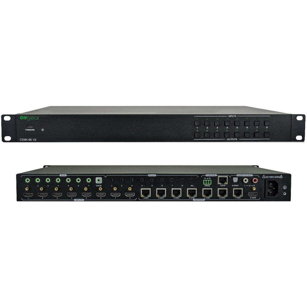 AVGear AVG-CS4K-88-V2 HDBT/HDMI 8 x 8 Matrix Switch