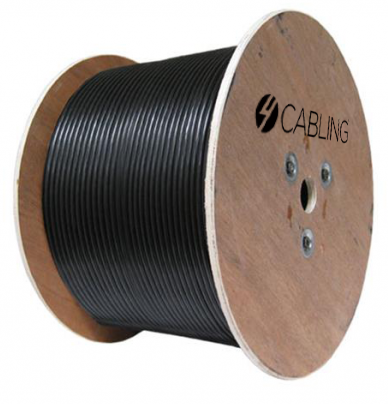 CAT6 UTP LAN Outdoor UV Stabilised Cable on a Reel | 305m Roll Black