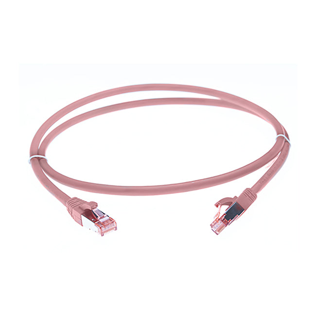 2.5m CAT6A S/FTP LSZH Ethernet Network Cable | Pink
