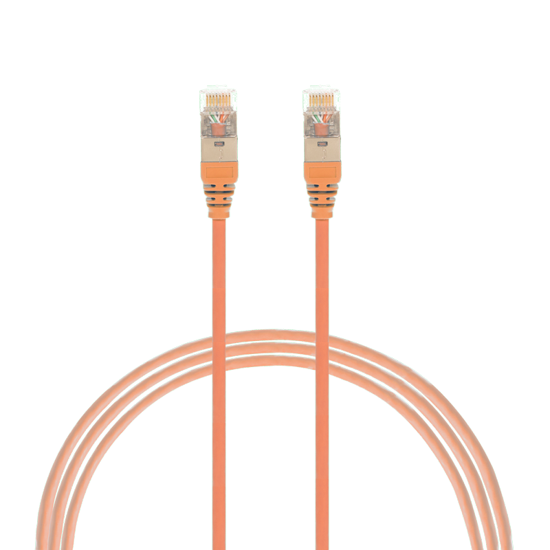 0.25m CAT6A RJ45 S/FTP THIN LSZH 30 AWG Network Cable | Orange