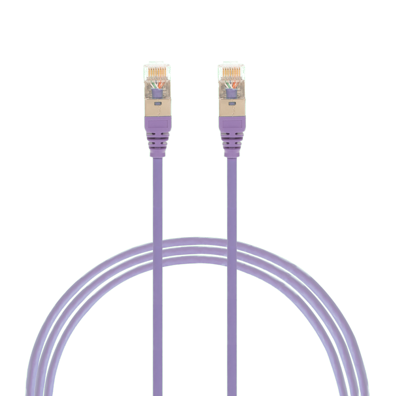 0.5m CAT6A RJ45 S/FTP THIN LSZH 30 AWG Network Cable | Purple