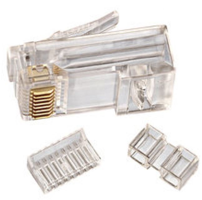 Cat 6 8 Position RJ45 Stranded Modular Crimp Plug 100 Pack