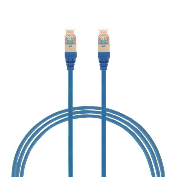 0.25m CAT6A RJ45 S/FTP THIN LSZH 30 AWG Network Cable | Blue