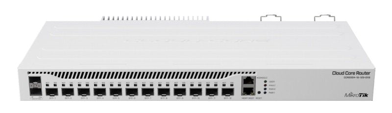 MikroTik CCR2004-1G-12S+2XS 1U RM, 12xSFP cage, 2xSFP28, 12xSFP+ cage, 4 Core 1.7GHz CPU, Dual P/S