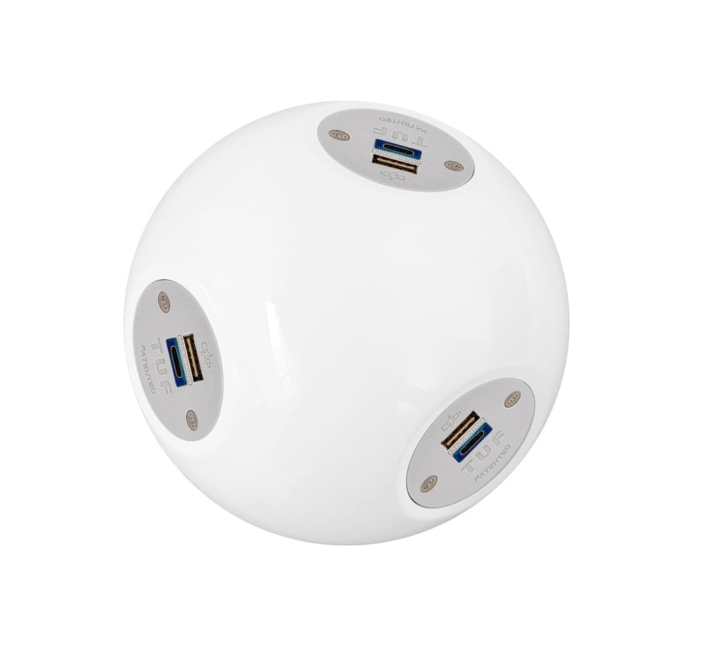 OE Elsafe: Pluto 3 x TUF with 2000mm Lead with 10A Three Pin Plug - White/Silver