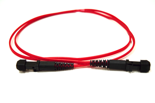 1m MTRJ-MTRJ OM1 Multimode Fibre Optic Duplex LSZH Patch Lead : 2mm Oversleeving | RED