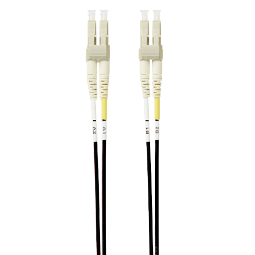 1m LC-LC OM4 Multimode Fibre Optic Patch Cable: Black