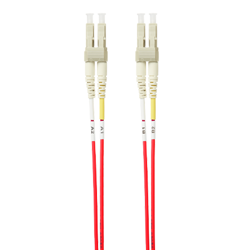 0.5m LC-LC OM4 Multimode Fibre Optic Patch Cable: Red