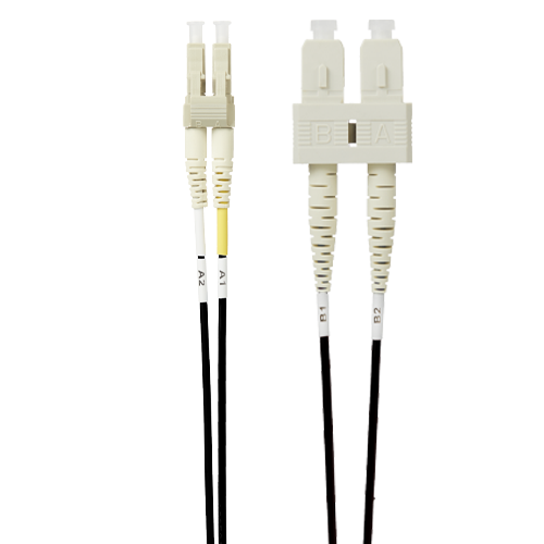 5m LC-SC OM4 Multimode Fibre Optic Patch Cable | Black