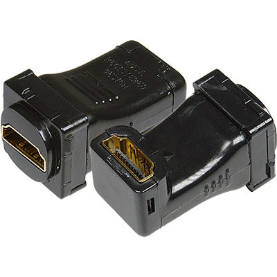 HDMI® to HDMI Right Angle Coupler Insert Black