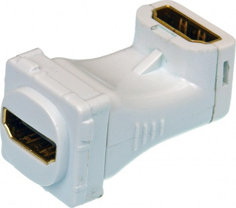 HDMI® to HDMI Right Angle Coupler Insert White