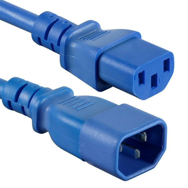 1.5m IEC C13 to C14 Extension Cord M-F: Blue
