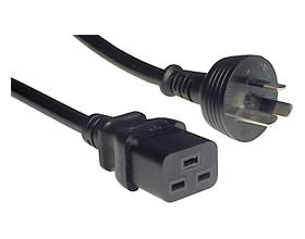 2m IEC C19 to Mains Power Cable 15A Black