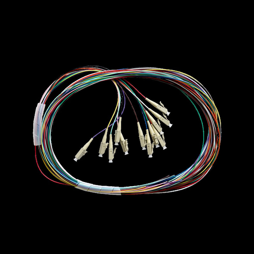 Fibre Pigtail LC OM4 Multimode 2m | 12 Pack Rainbow | Backward Compatible With OM3