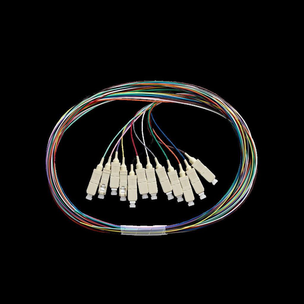 Fibre Pigtail SC OM4 Multimode 2m |12 Pack Rainbow | Backward Compatible With OM3