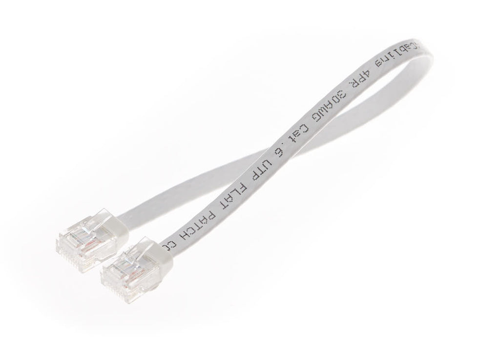 0.5m Cat 6 FLAT RJ45-RJ45 Ethernet Network Cables: White