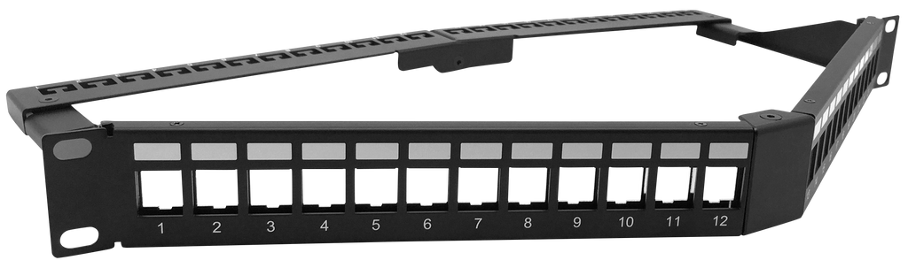 1RU 24 Port FTP Angled 'V' Style Patch Panel - Unloaded