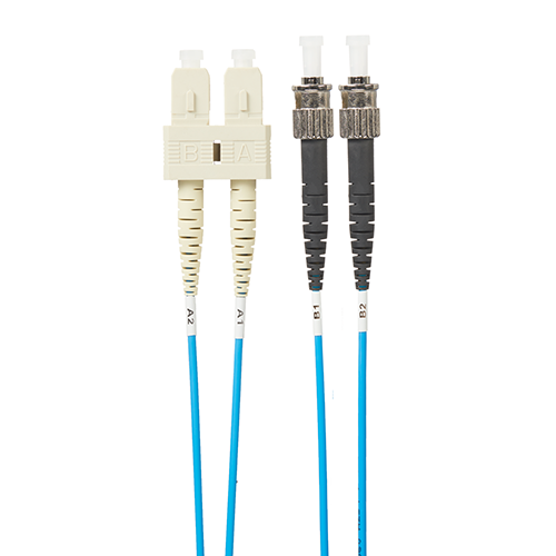 1m SC-ST OM4 Multimode Fibre Optic Cable: Blue