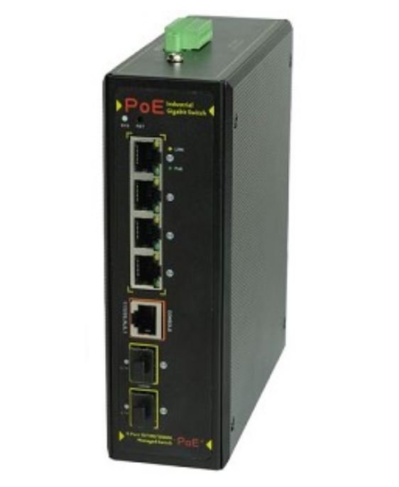 Tycon Power TP-SW4G-2SFP Managed Industrial 6 Port PoE+ Switch